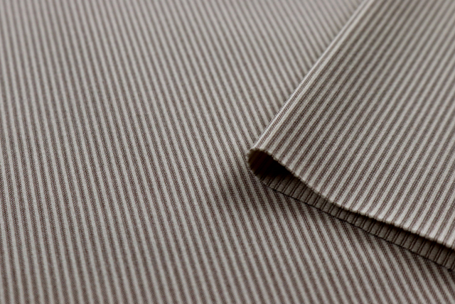 ハイテンション リブニット ベージュ×濃いベージュ 断面アップ（江戸ッ子 210ya）