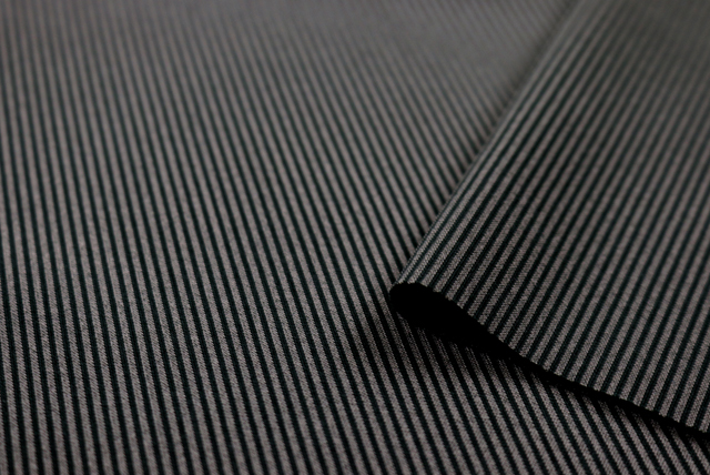 ハイテンション リブニット グレイ×カーキグリーン 断面アップ（江戸ッ子 210ya）