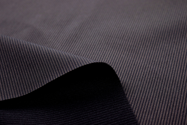 ハイテンション リブニット グレイ×チャコール 裏側質感（江戸ッ子 210ya）