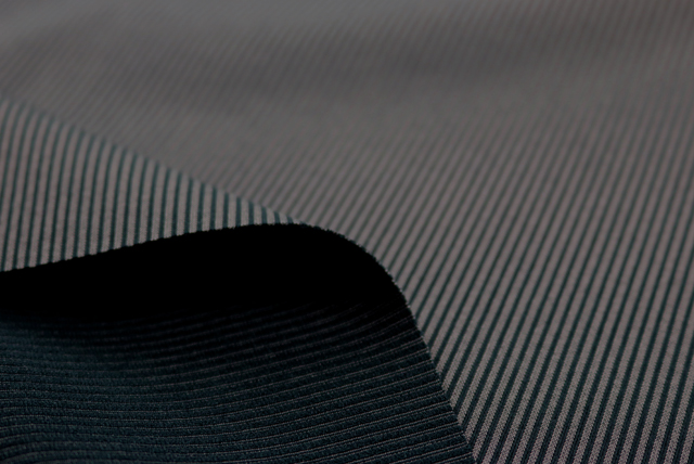 ハイテンション リブニット グレイ×ネイビー 裏側質感（江戸ッ子 210ya）