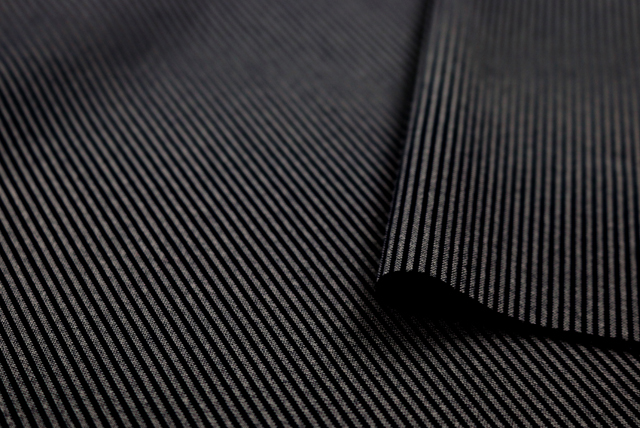 ハイテンション リブニット グレイ×ネイビー 断面アップ（江戸ッ子 210ya）