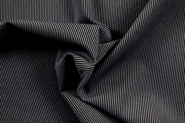 ハイテンション リブニット ブルーグレイ×黒 ドレープ（江戸ッ子 210ya）