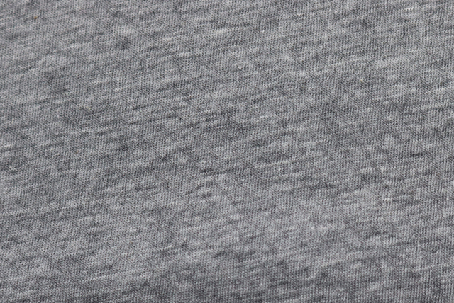 40番手ハイゲージ 天竺ニット 杢グレイ 全体の表面感と杢調の見え方（江戸ッ子 210ya）