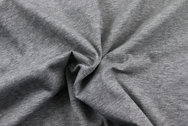 40番手ハイゲージ 天竺ニット 杢グレイ ドレープ感となめらかな表面（江戸ッ子 210ya）