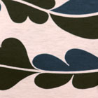 コットン強撚天竺ニット生地 葉っぱ柄 うすベージュ地