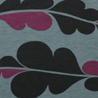 コットン強撚天竺ニット生地 葉っぱ柄 ブルーグレイ地（現在の色）