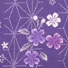 コットン天竺ニットプリント 桜・麻の葉 紫地（現在の色）