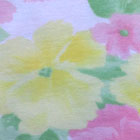 コットンプリント天竺ニット生地 花柄 黄・ピンク・グリーン