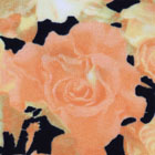 ストレッチポンチニットプリント生地 花柄 黒地×黄色系（現在の色）