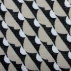 メッシュニットプリント 幾何柄 黒地×ベージュ・オフ白