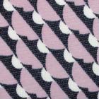 メッシュニットプリント 幾何柄 濃紺地×くすんだピンク・オフ白（現在の色）