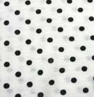 強撚コットンニットプリント生地 水玉 オフ白地×黒（現在の色）