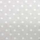 強撚コットンニットプリント生地 水玉 サンドベージュ地×オフ白