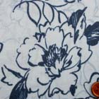 モダールコットンニットプリント生地 花柄 ブルーグレイ地×濃ブルーグレイ