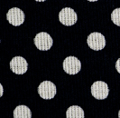 コットン水玉プリントリブニット 濃紺地×オフベージュ玉