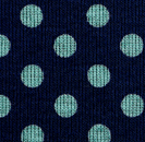 コットン水玉プリントリブニット 紺地×青緑玉（現在の色）