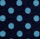 コットン水玉プリントリブニット 紺地×紺玉