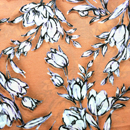 強撚ポリエステルニット 花柄プリント くすんだオレンジ（現在の色）