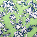 強撚ポリエステルニット 花柄プリント アップルグリーン