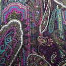 うすピーチスキン ペイズリープリント 抹茶・ターコイズグリーン・赤紫系（現在の色）