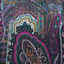 うすピーチスキン ペイズリープリント くすんだ山吹・鉄緑・赤紫系