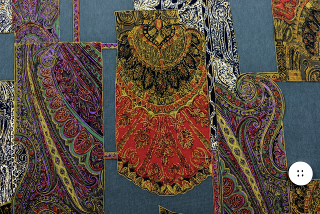 うすピーチスキン ペイズリー 老竹緑地 柄配置の確認