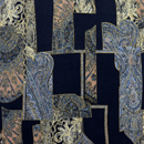 うすピーチスキン ヴィンテージ調ペイズリーアートプリント 黒地（現在の色）