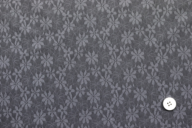 ハイテンションニット レース柄プリント グレイ 全体(江戸ッ子 210ya)