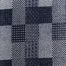 ちりめんプリント 格子柄 紺・オフ白（現在の色）