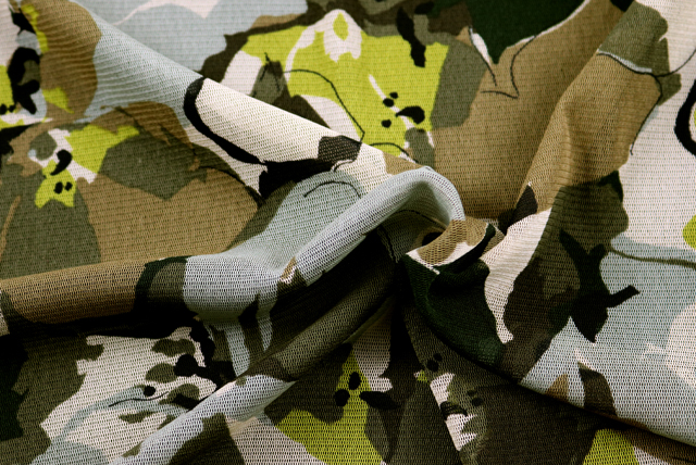 パワーネット フラワープリント ブラウン・カーキ・グレイなど ドレープ