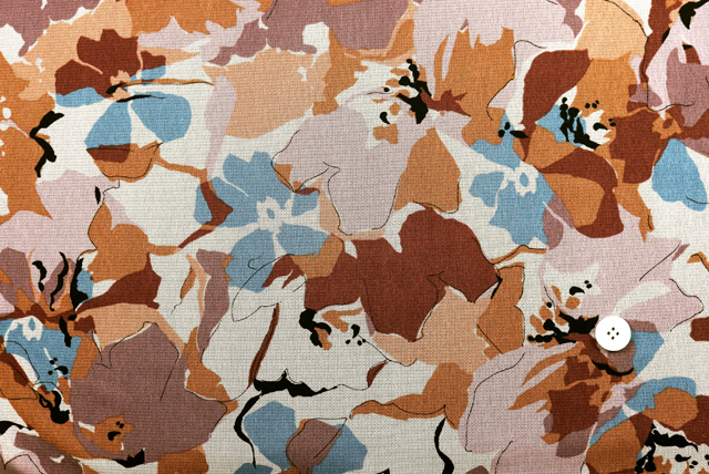 パワーネット フラワープリント 茶・コーキッド・オールドブルーなど 全体