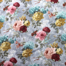 ストレッチ起毛 フラワーニット うすグレイ地