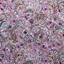 ふくれちりめんニット ペイズリープリント ピンク系