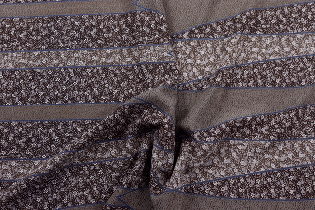 ポリエステル ちりめん 和調プリント 茶系 ドレープ(江戸ッ子 210ya)