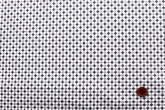 鹿の子ニット 小紋プリント オフ白 全体(江戸ッ子 210ya)