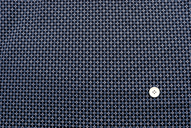 鹿の子ニット 小紋プリント 紺 全体(江戸ッ子 210ya)