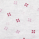 鹿の子ニット 小紋プリント 白地に赤系