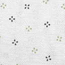 鹿の子ニット 小紋プリント 白地にカーキグリーン系