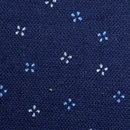 鹿の子ニット 小紋プリント 濃紺地に青系