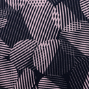 ストレッチ ちりめんプリントニット モダンラインアート幾何学 くすんだピンク（現在の色）