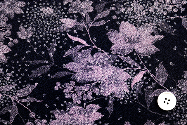 ストレッチちりめんニット 和モダン花柄 くすんだピンク 柄サイズ比較