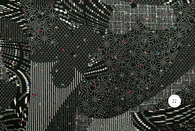 ストレッチちりめんニット 流水古典柄 黒 柄サイズ比較