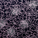 ストレッチ ちりめんニット 線描き花柄 くすんだピンク