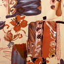 デシンプリント 和モダン更紗調 ブラウンベージュ