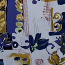 デシンプリント 和モダン更紗調 うすいブルーグレイ